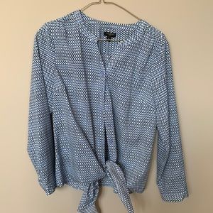 Talbots button up blouse with front tie